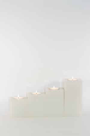 mg emozioni column laccate traslucide ghiaccio portacandele luxury elegante