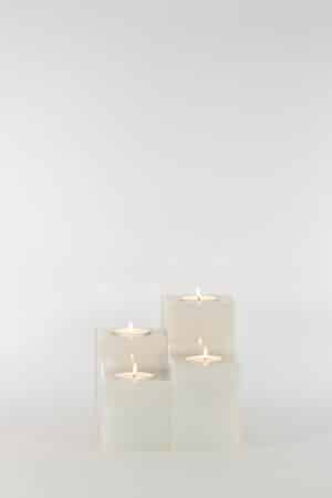 mg emozioni column laccate traslucide ghiaccio portacandele luxury elegante
