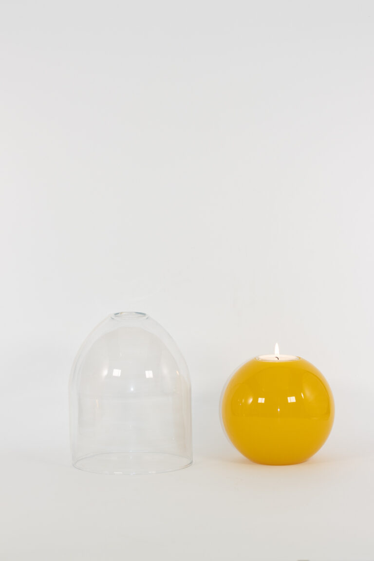 mg emozioni portacandele sfera ball giallo traslucido luxury