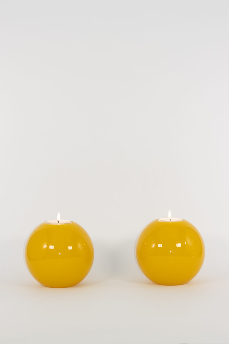 mg emozioni portacandele sfera ball giallo traslucido luxury