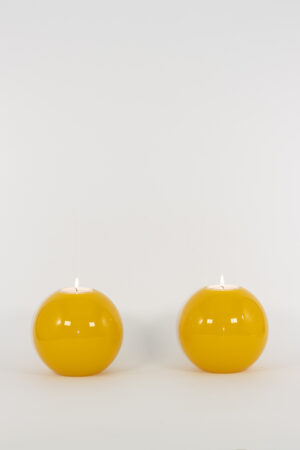 mg emozioni portacandele sfera ball giallo traslucido luxury
