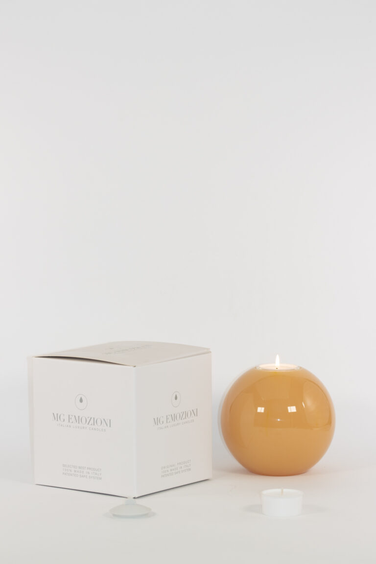 mg emozioni portacandele sfera ball avorio traslucido luxury