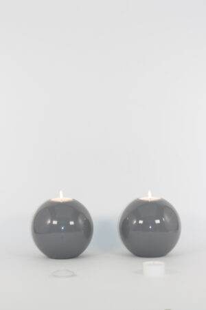 mg emozioni portacandele sfera ball grigio laccato luxury
