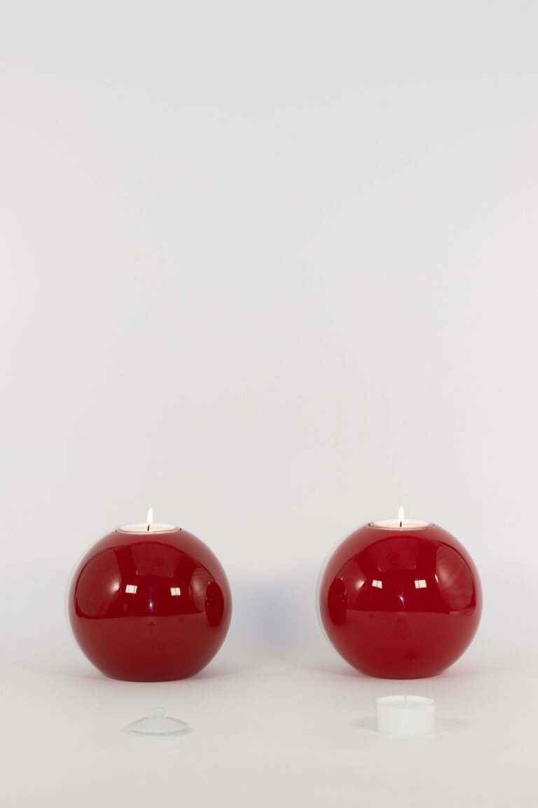 mg emozioni portacandele sfera ball rosso traslucido luxury