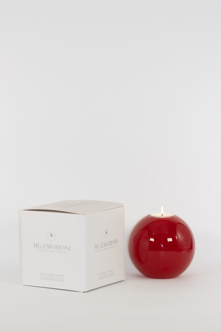 mg emozioni portacandele sfera ball rosso traslucido luxury