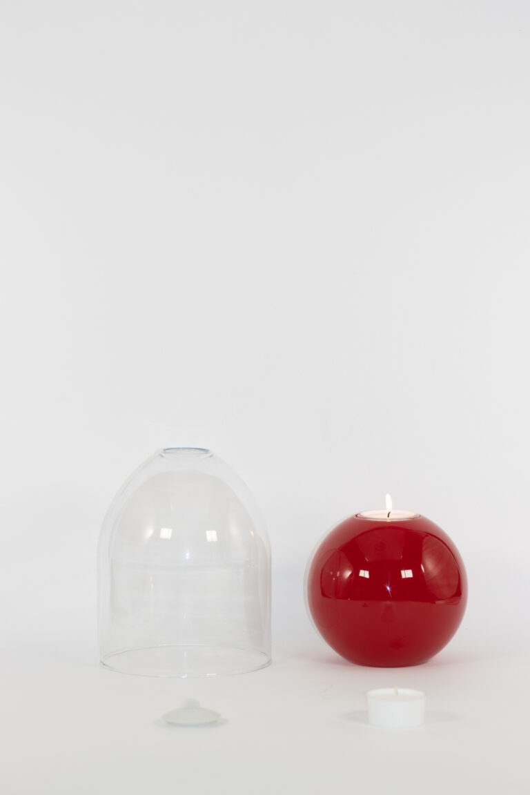 mg emozioni portacandele sfera ball rosso traslucido luxury