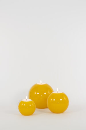 mg emozioni portacandele sfera ball giallo traslucido luxury