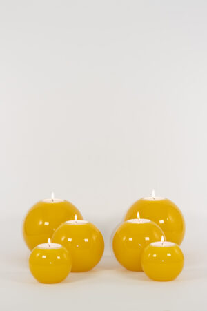 mg emozioni portacandele sfera ball giallo traslucido luxury