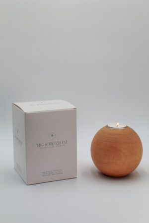 wood portacandela a sfera in legno mg emozioni italian luxury candles