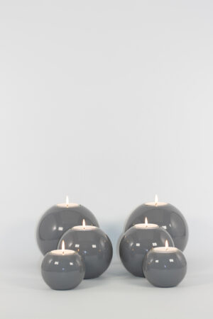 mg emozioni portacandele sfera ball grigio laccato luxury