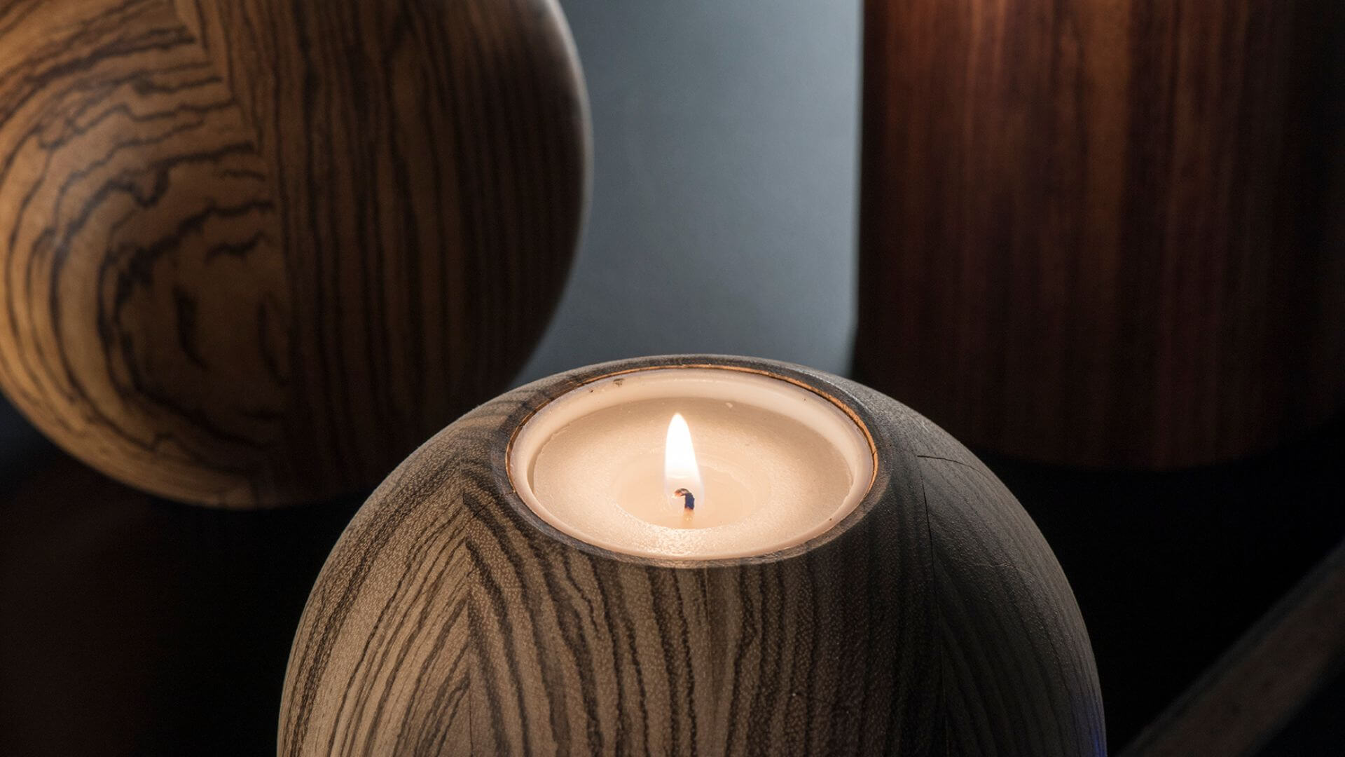 Partnership 3 portacandele legno made in italy mg emozioni