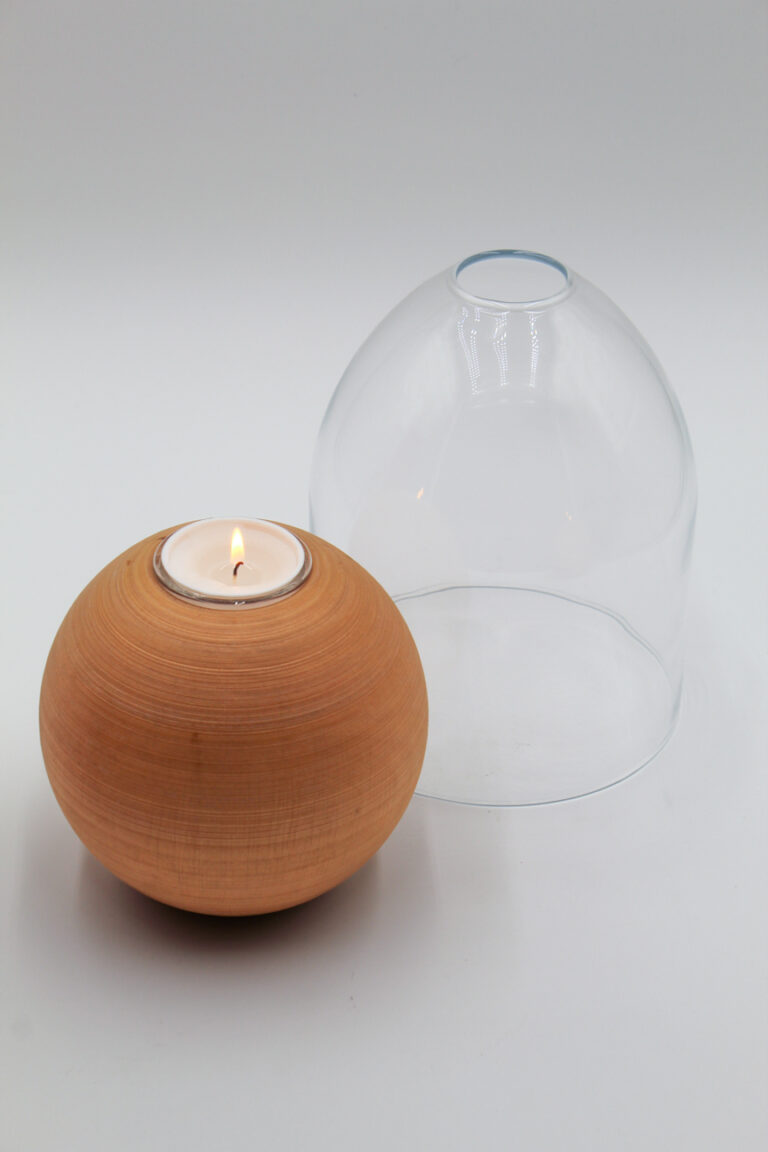 wood holdercandler quality design sphere with glass screen